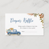 Blue Truck Fall Pumpkin Baby Shower Diaper Raffle