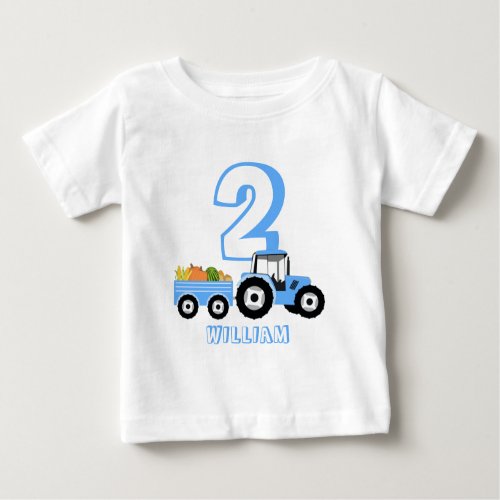 Blue Truck Farm Produce Birthday Boy  Baby T_Shirt