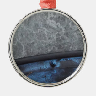 Blue Truck fosted window Metal Ornament