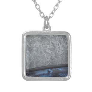 Blue Truck fosted window Silver Plated Necklace
