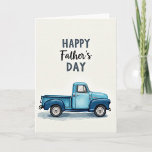Blue Truck Happy Fathers Day Card