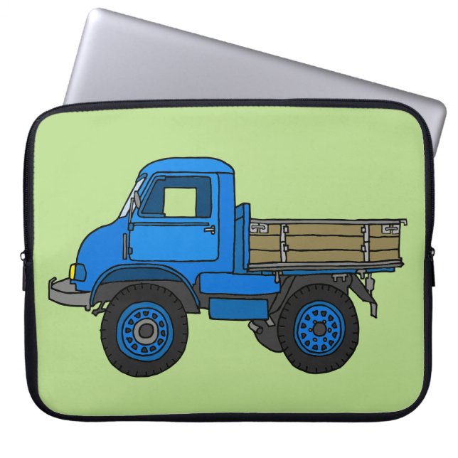 Blue truck laptop sleeve (Front)