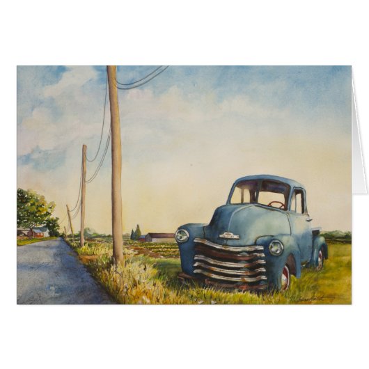 Blue Truck, North Fork, Blank Card (Front Horizontal)