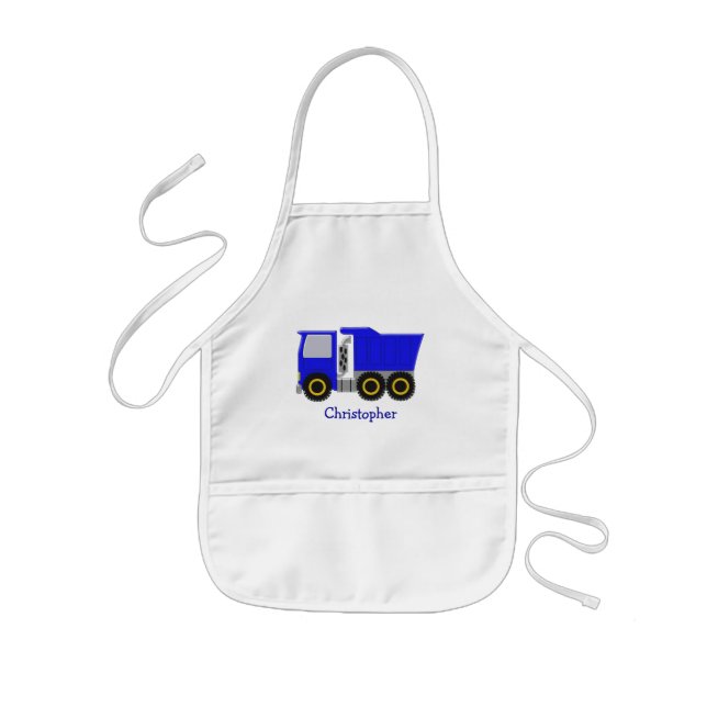 Blue Truck Personalised Kids' Apron (Front)