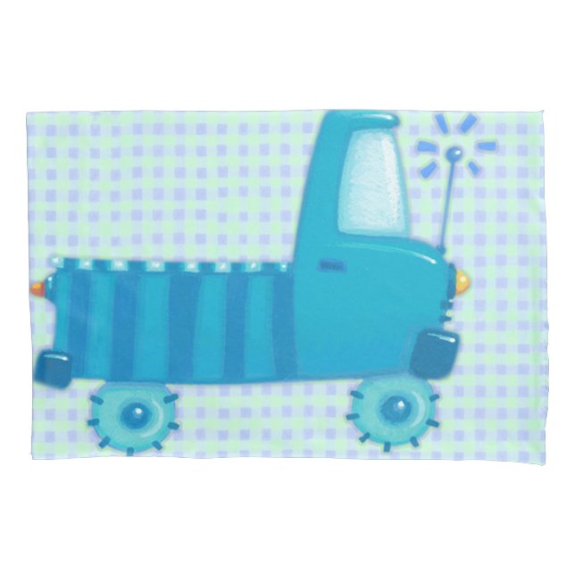 Blue Truck Pillow Case (Front-Left)