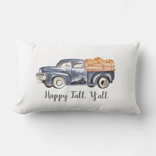 Blue Truck Pumpkin Pillow _ Happy Fall Yall