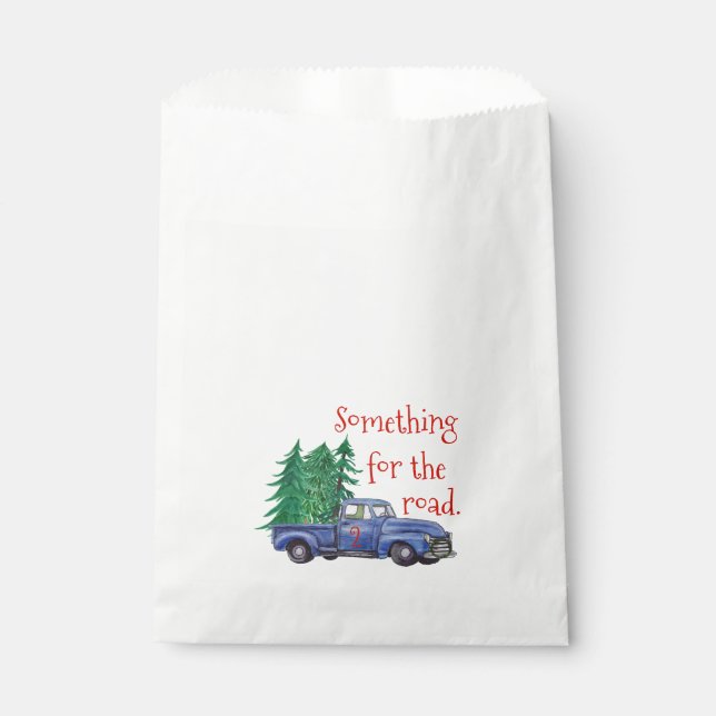 Blue Truck Themed Editable Age Text Favor Bag (Front)
