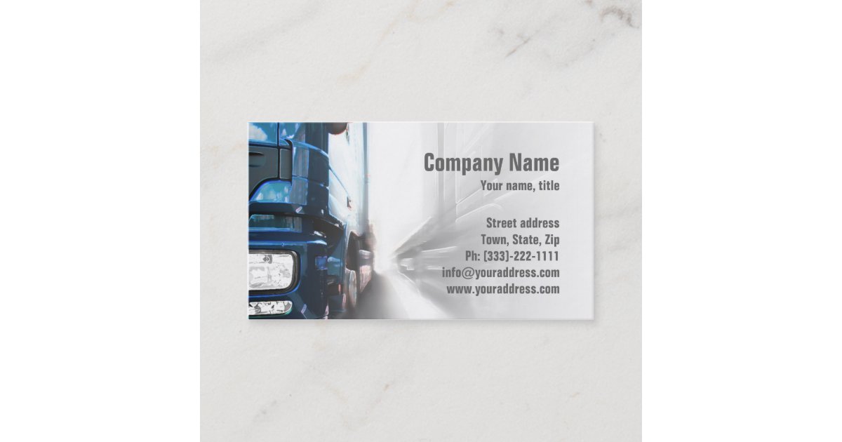 Blue Truck - Transportation & Logistics Card | Zazzle