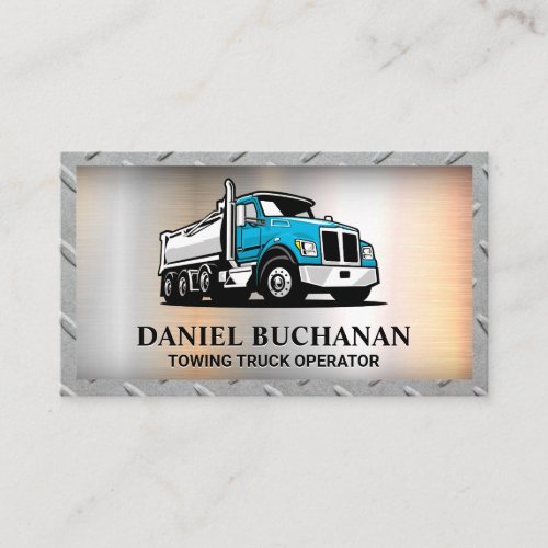 Blue Truck Vehicle  Metal  Business Card