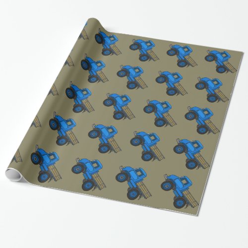Blue truck wrapping paper