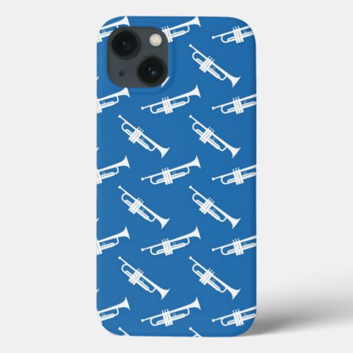 Blue Trumpet Player Marching Band Themed iPhone 13 Case