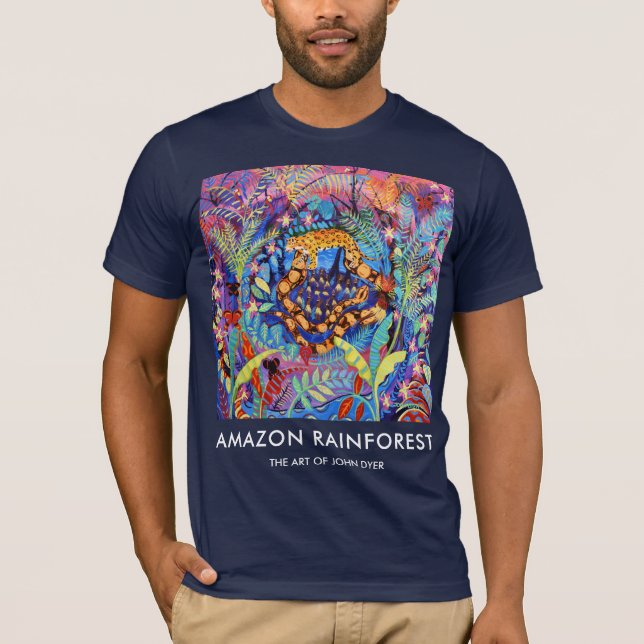 Blue tshirt John Dyer Amazon Rainforest Painting (Front)