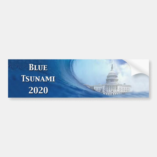 Blue Tsunami Election 2020 Bumper Sticker (Front)