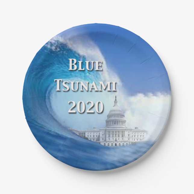 Blue Tsunami Election 2020 Paper Plates (Front)
