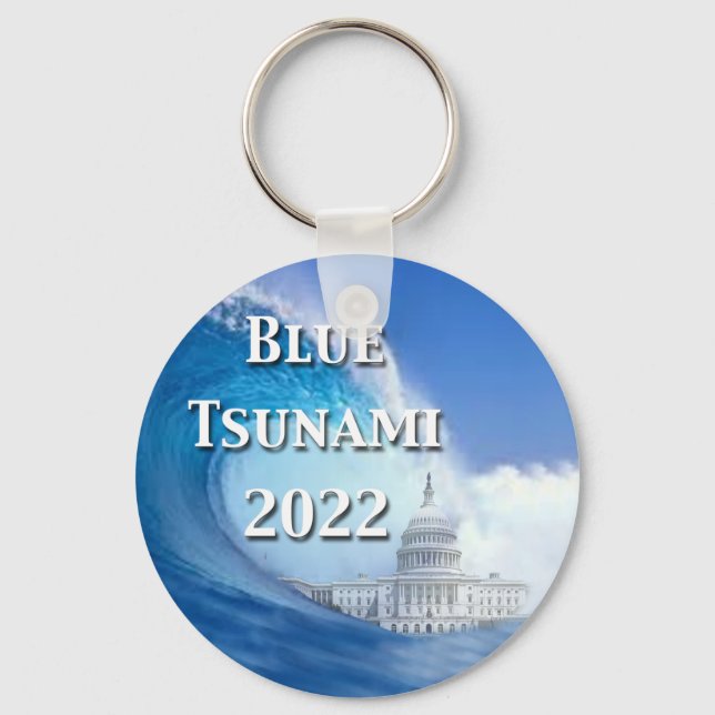 Blue Tsunami Election 2022 Keychain (Front)