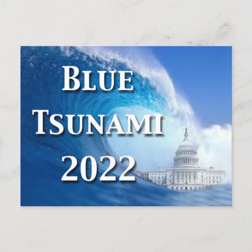 Blue Tsunami Election 2022 Postcard