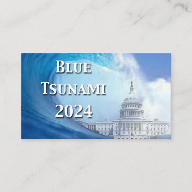 Blue Tsunami Election 2024 Business Card (Front)