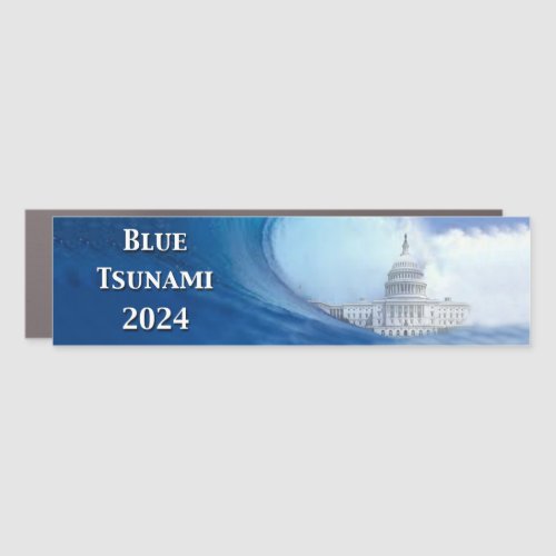 Blue Tsunami Election 2024 Car Magnet