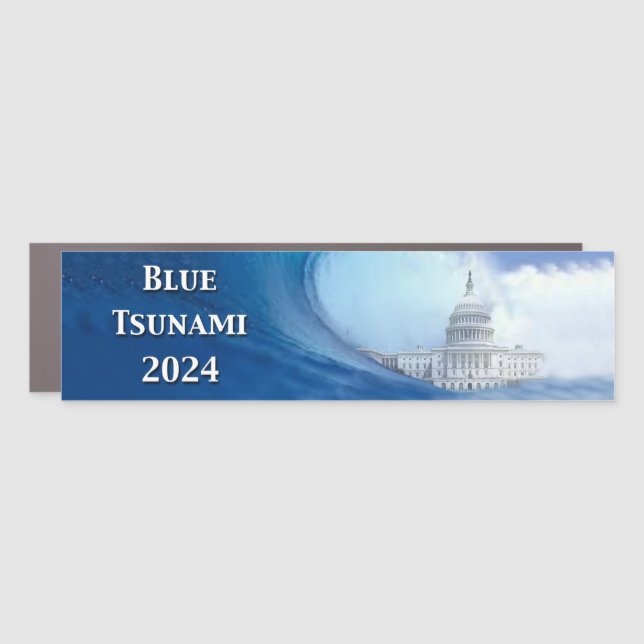 Blue Tsunami Election 2024 Car Magnet (Front)