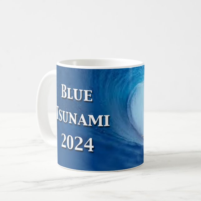 Blue Tsunami Election 2024 Coffee Mug (Front Left)