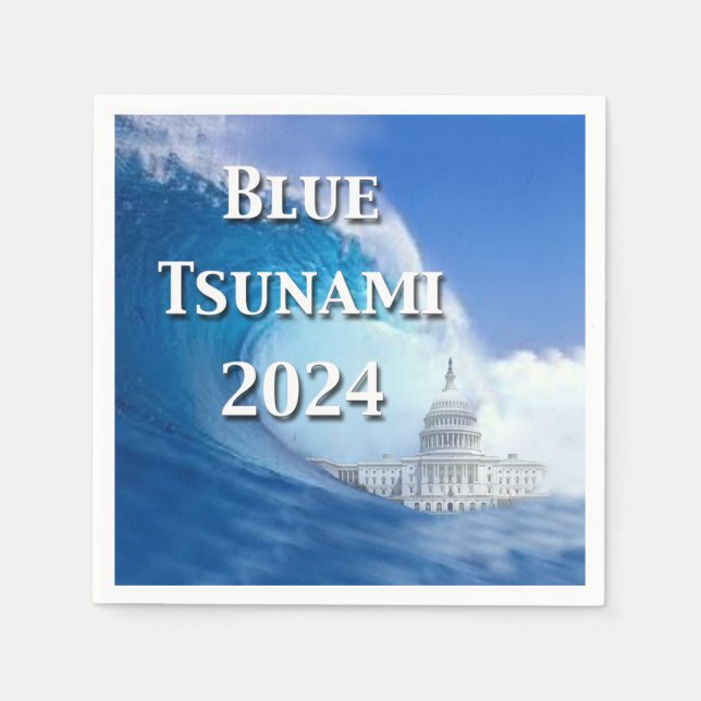 Blue Tsunami Election 2024 Napkins (Front)