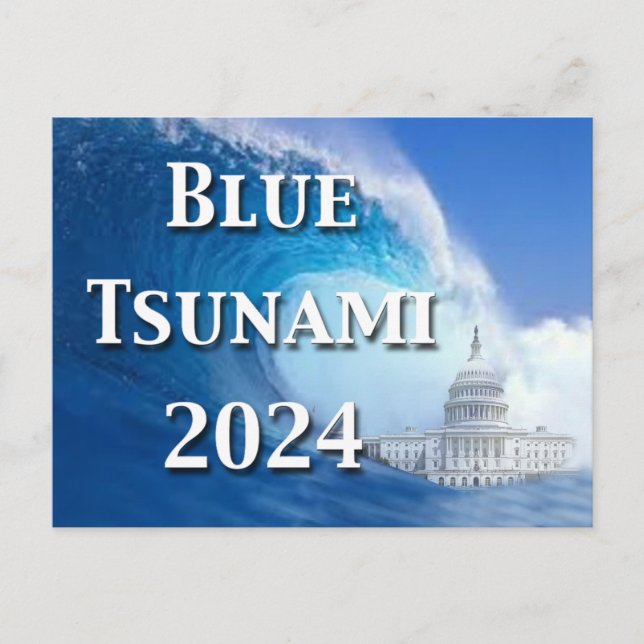 Blue Tsunami Election 2024 Postcard (Front)