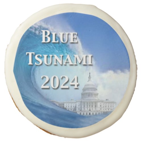 Blue Tsunami Election 2024 Sugar Cookie