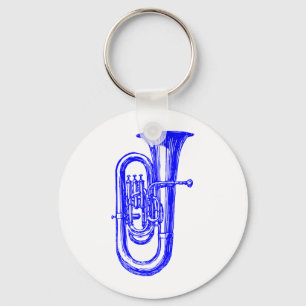 Blue Tuba Keychain