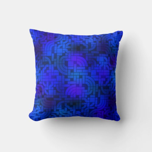 Blue Tube Pattern Throw Pillow