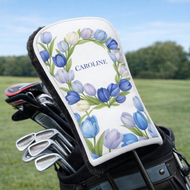 Blue Tulip Botanical Golf Floral Elegant Design Head Cover (Creator Uploaded)