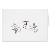Blue Tulip Monogram Note Cards (Front Horizontal)