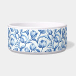 Blue Tulip vintage floral pattern Bowl<br><div class="desc">Blue Tulip vintage floral pattern pet bowl</div>