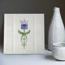 Blue Tulip Wall Decor Art Nouveau Art Deco Gibbons