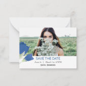 Blue Tulips, Floral Sweet 16 Save the Date Card (Front)