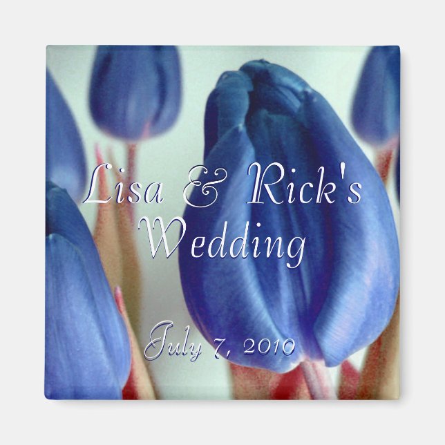 Blue Tulips Magnet (Front)