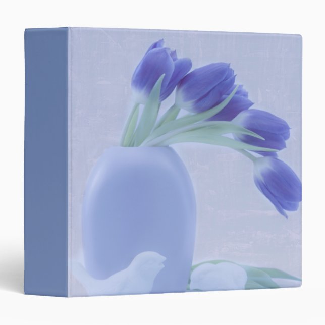 Blue Tulips Still Life 3 Ring Binder (Front/Spine)