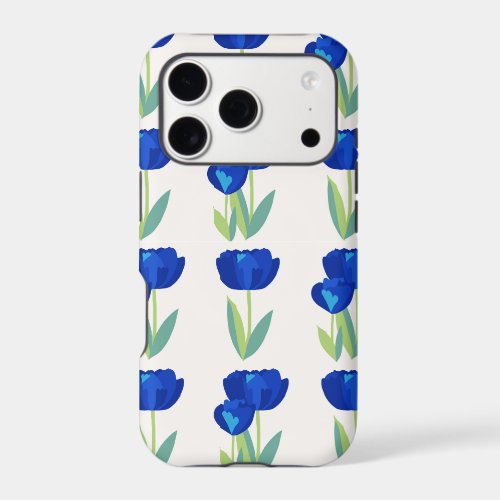 Blue Tulips Tough iPhone 17 Case