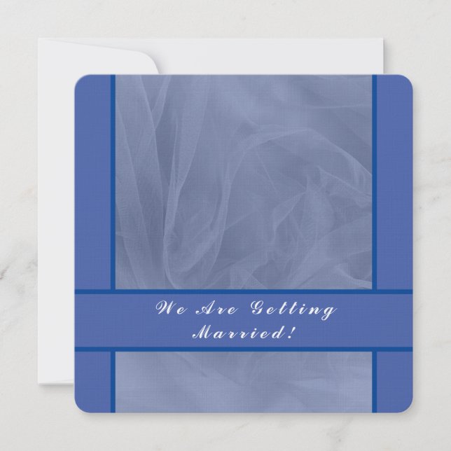 Blue Tulle Fabric -any color Wedding Invitation (Front)