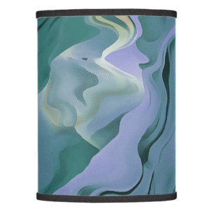 Blue Turbulence Acrylic Pour Abstract Art Lamp Shade