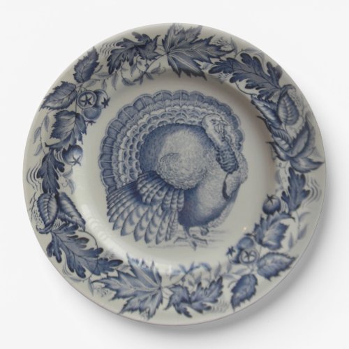 Blue Turkey Paper Plate