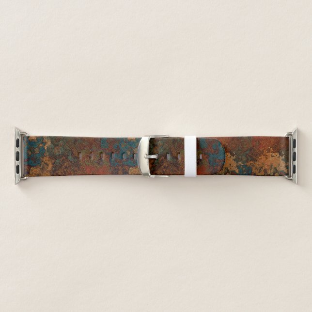 Blue, Turquoise and Rust Marble Abstract Apple Watch Band (Band)