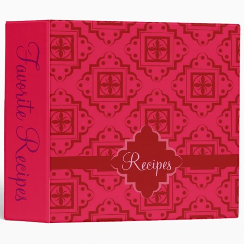 Blue Turquoise Arabesque Moroccan Name Customized 3 Ring Binder