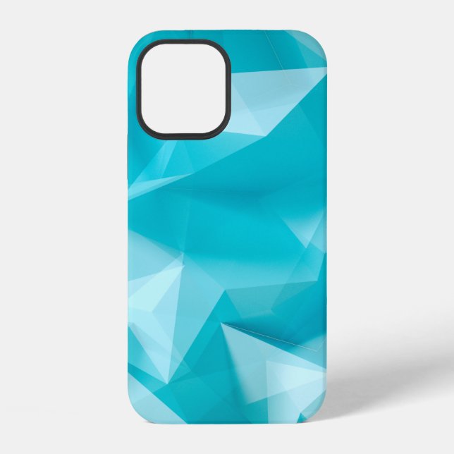 Blue, turquoise background with crystals, triangle iphone case (Back)
