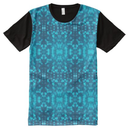 Blue Turquoise Bokeh Elegant All-Over-Print Shirt