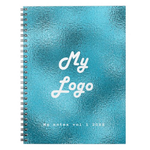Blue Turquoise business logo Notebook