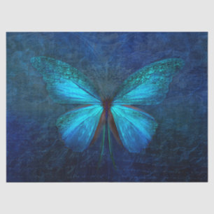 Blue Turquoise Butterfly Decoupage Tissue Paper