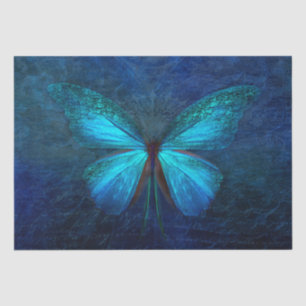 Blue Turquoise Butterfly Decoupage Tissue Paper