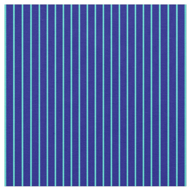 Blue & Turquoise Colored Pattern of Stripes Fabric (Close Up)