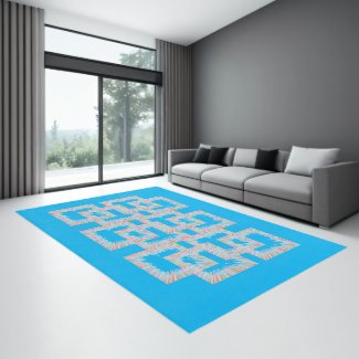Blue Turquoise Colorful Modern Indoor Area Rug