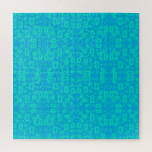 Blue Turquoise Frosted Glass Pattern Abstract Art Jigsaw Puzzle